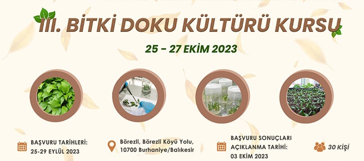 BAÇEM III. Bitki Doku Kültürü Kursu